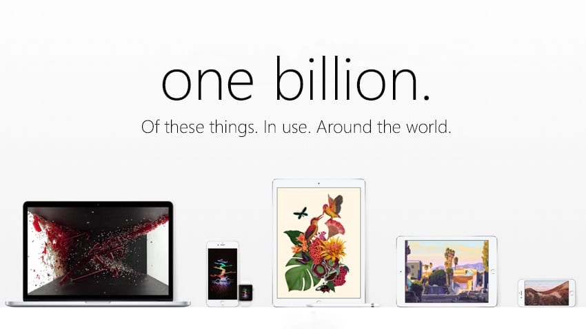 Apple's Active Installed Base in Now Over 1 Billion Strong