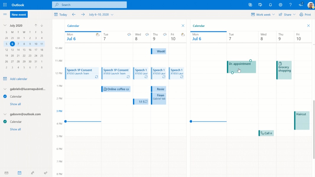 outlook meeting travel time