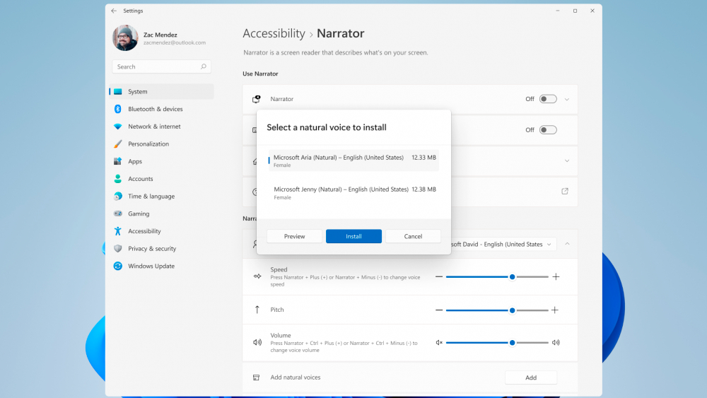 Windows 11 Narrator Natural Voice