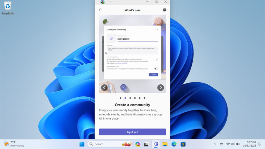 Microsoft Teams (free) in Windows 11 version 23H2