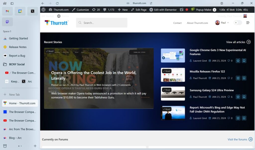 Arc Browser for Windows Review - Thurrott.com