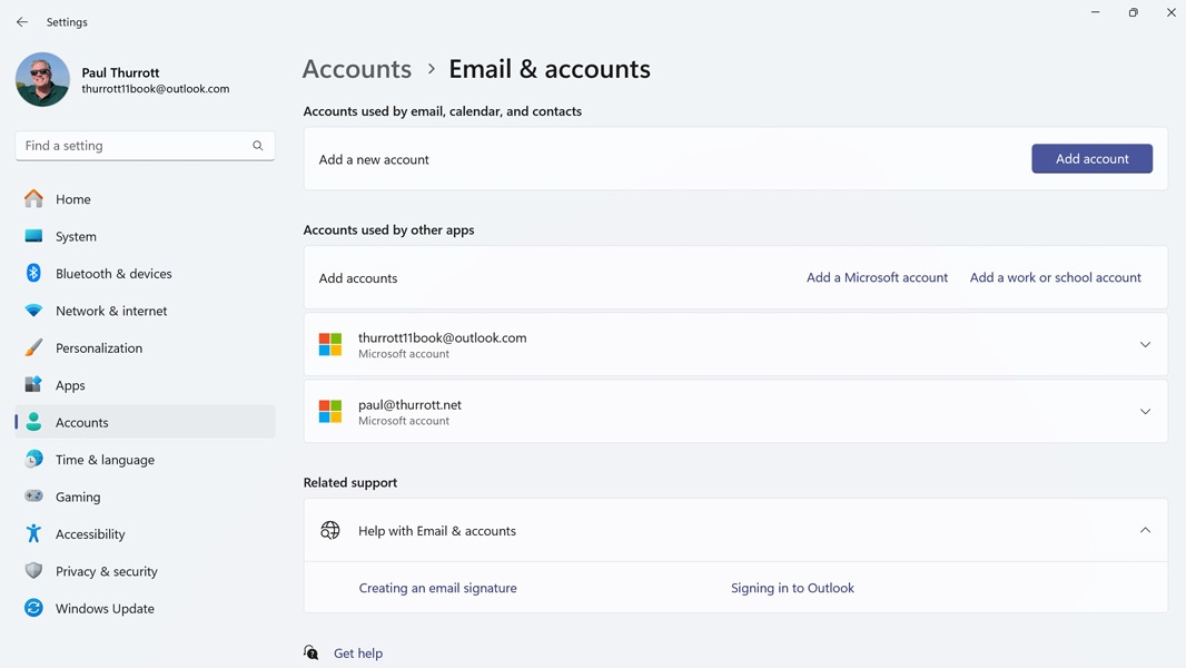 Accounts Used by Other Apps (23H2)