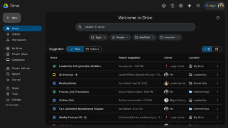 Google Drive dark mode