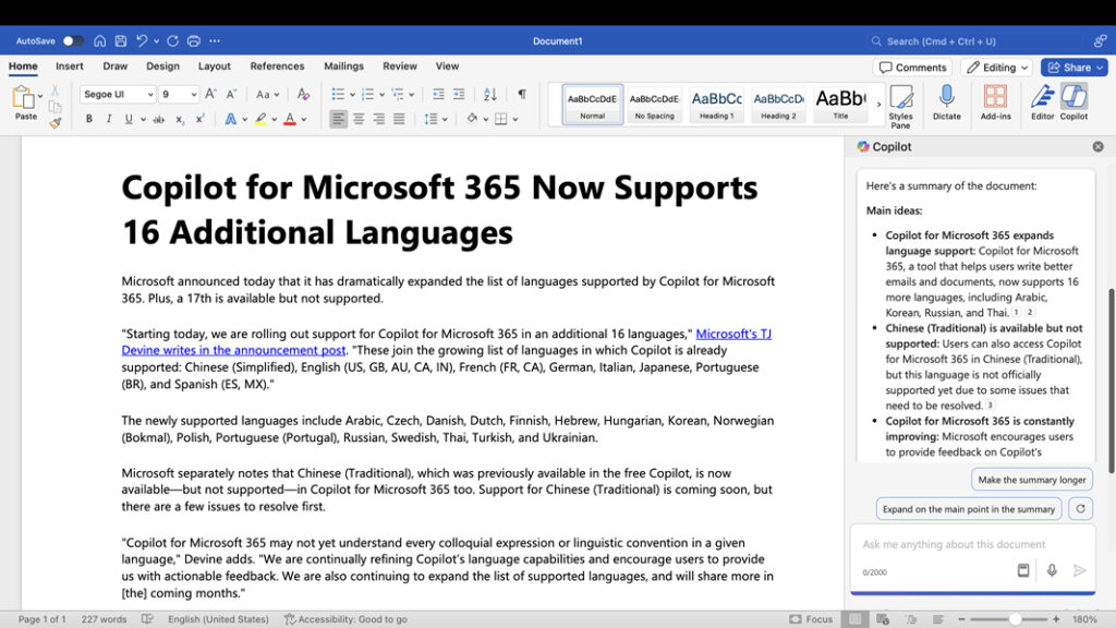 Copilot for Microsoft 365 Now Supports 16 Additional Languages ...
