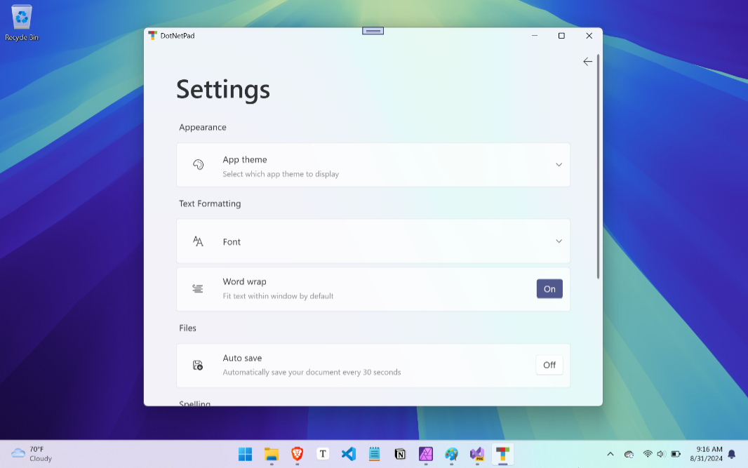 Modern settings