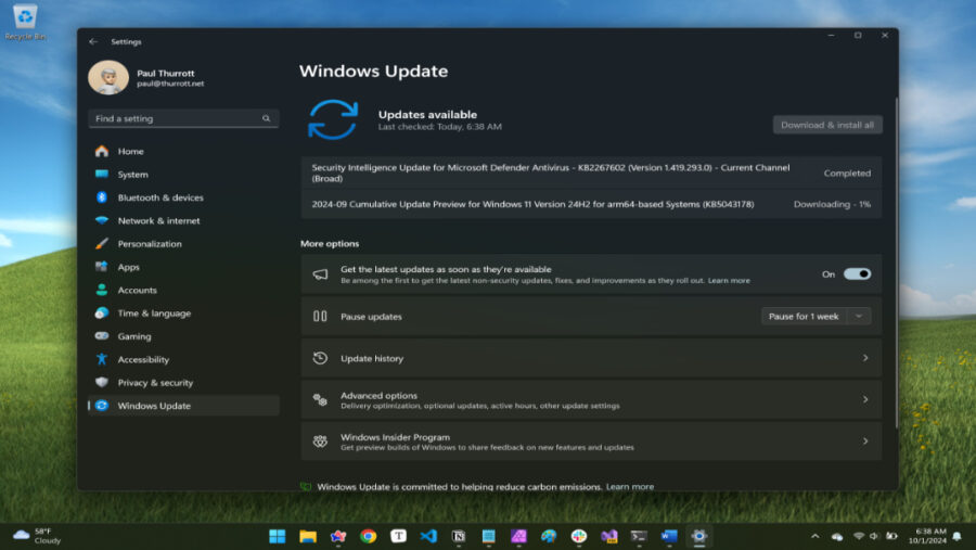 Windows 11 24H2 Week D update, September 2024