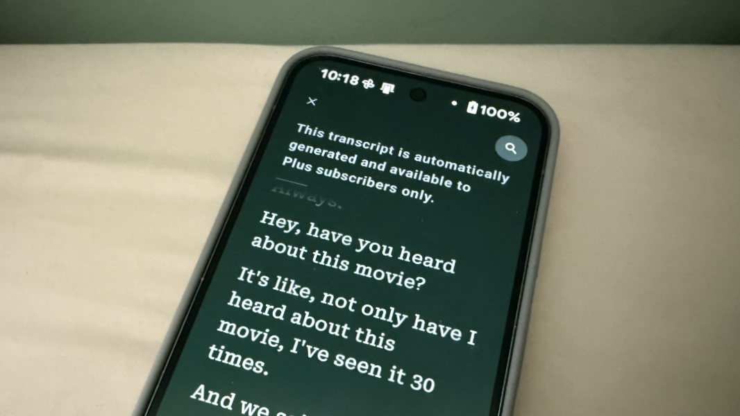 Generated podcast transcript in Pocket Casts