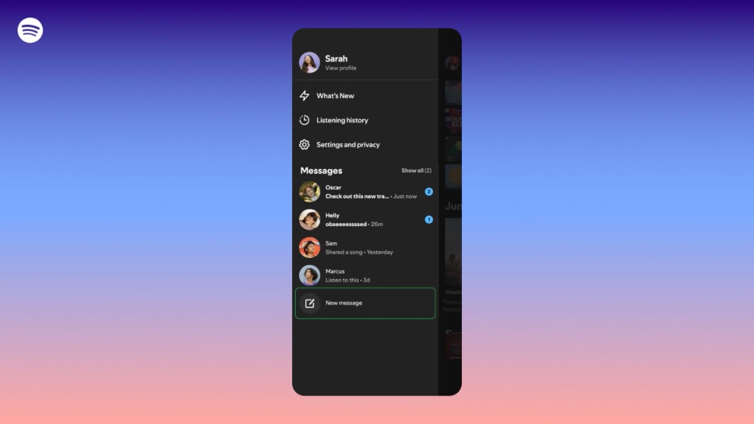 Spotify Adds a Direct Messages Feature
