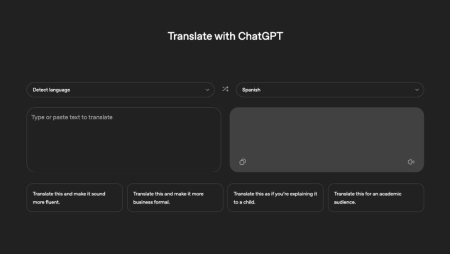 OpenAI ChatGPT Translate