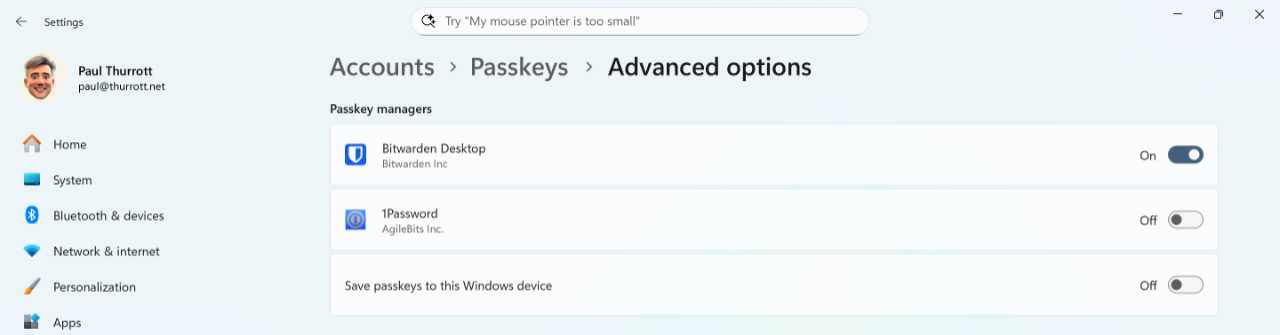 Passkeys (25H2)