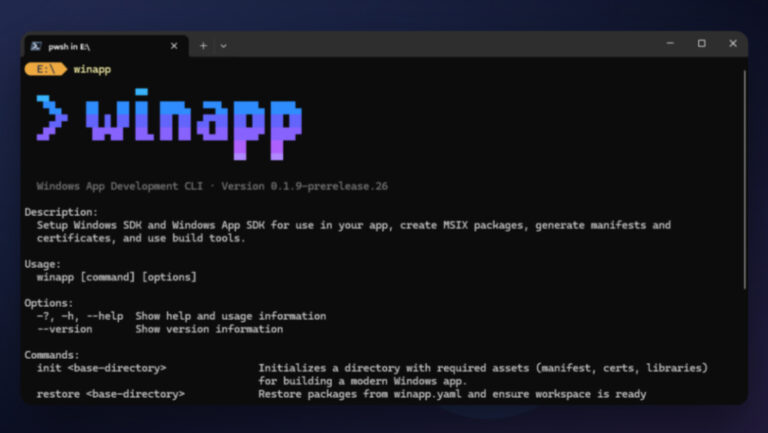 Microsoft Announces a Command Line Utility for Windows App Developers ...