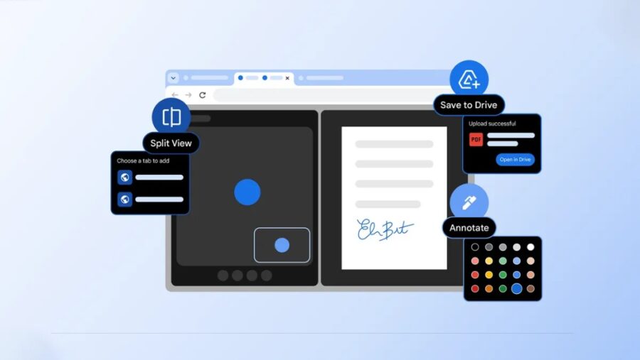 Google Chrome Split View Annotate PDFs