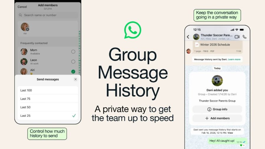 WhatsApp Group Message History