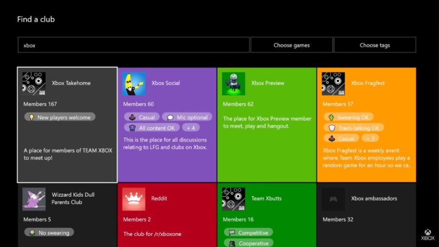 Xbox Social clubs