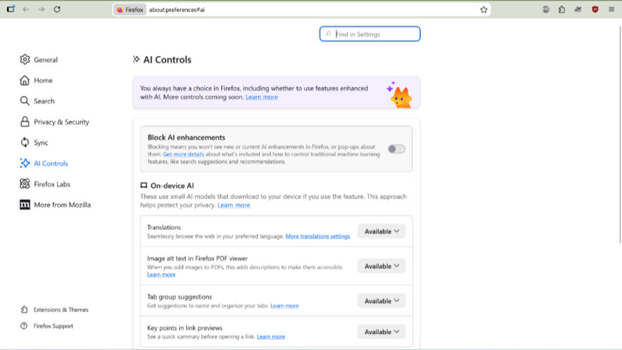 Firefox 148 Arrives with AI Kill Switch