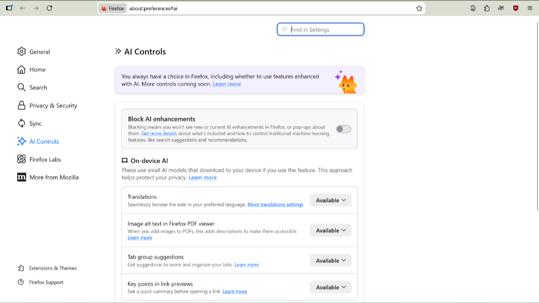 Firefox 148 Arrives with AI Kill Switch