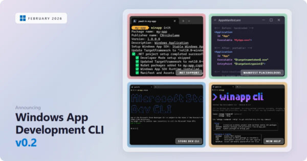 Windows App Development CLI Updated with .NET Project Support, More ...