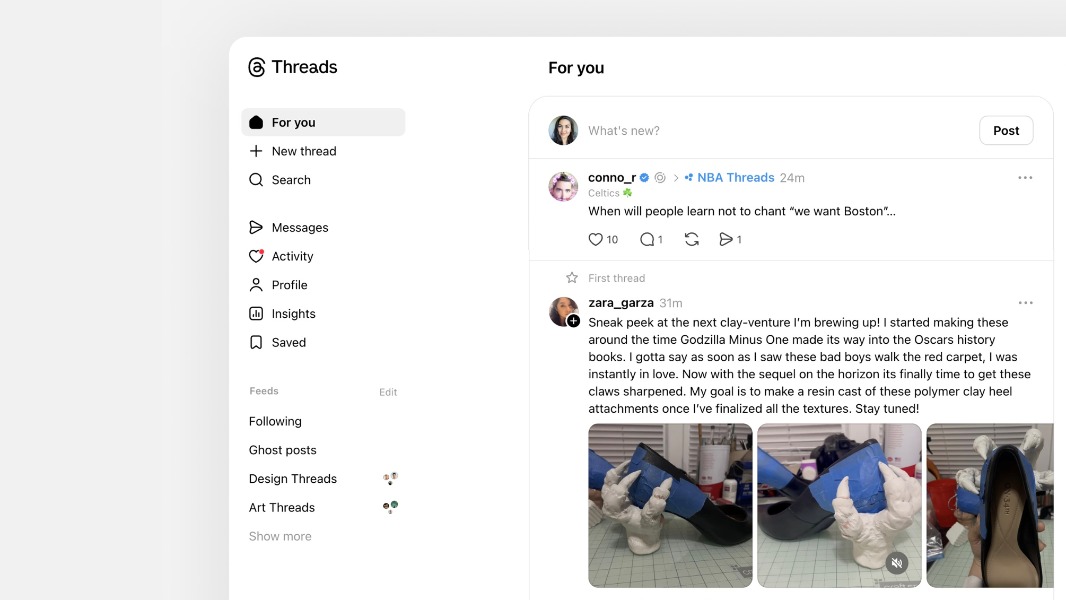 Meta Threads redesigned web app