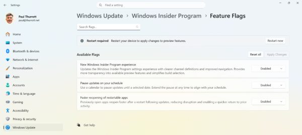 Windows Flag Button Hands-On: The New Windows Insider Program and Windows Update - Thurrott.com