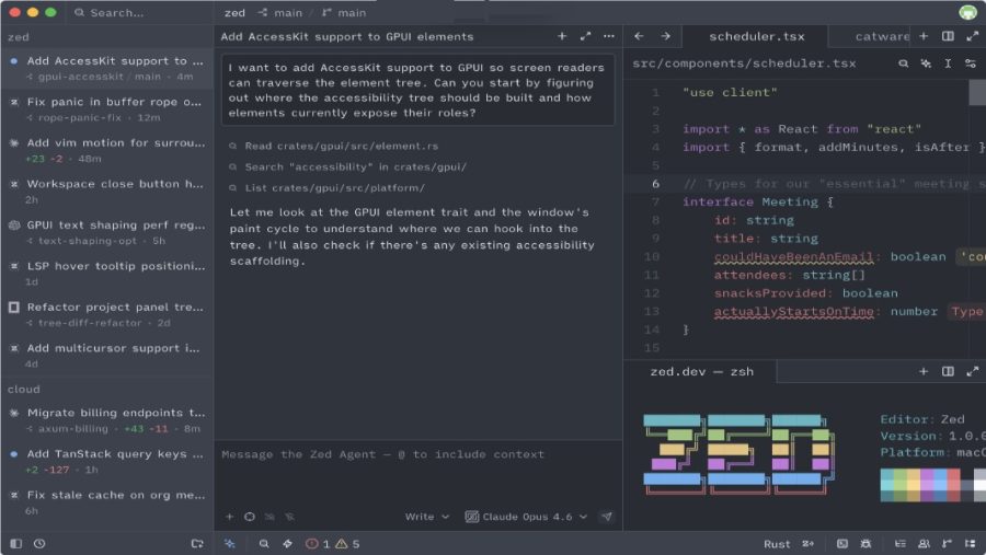 Zed, the Rust-Made Coding Editor, Hits 1.0