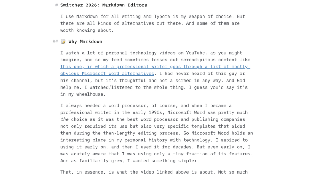 Switcher 2026: Markdown Editors