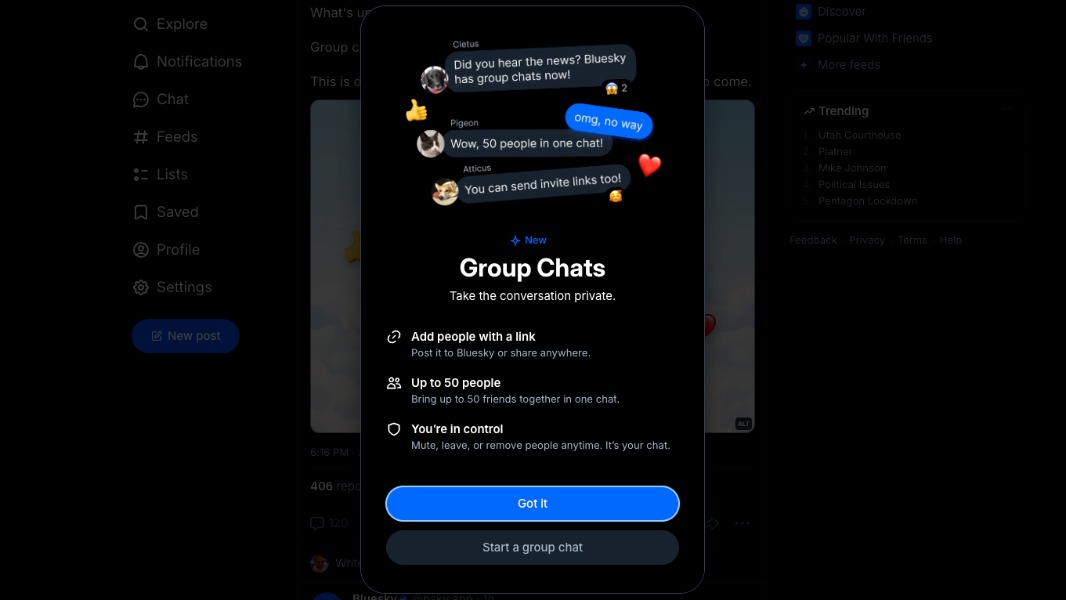 Bluesky group chats