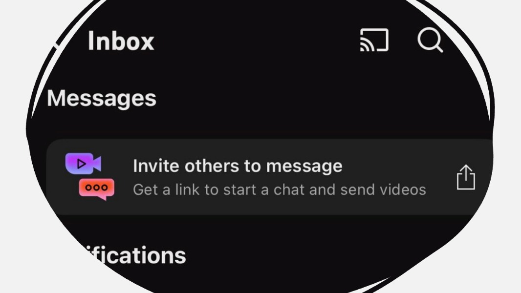 YouTube Direct Messages on mobile