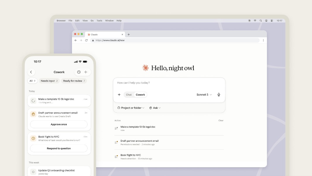 Claude Cowork web mobile