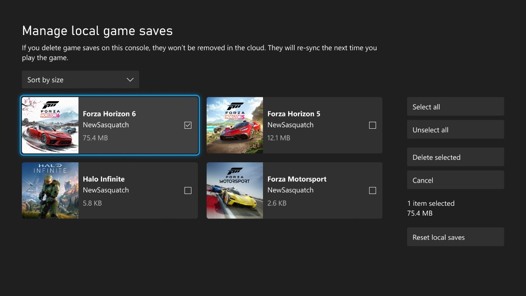 Xbox Insider manage local game saves