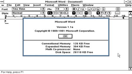There's an x64 Port of Microsoft Word 1.1a for Windows