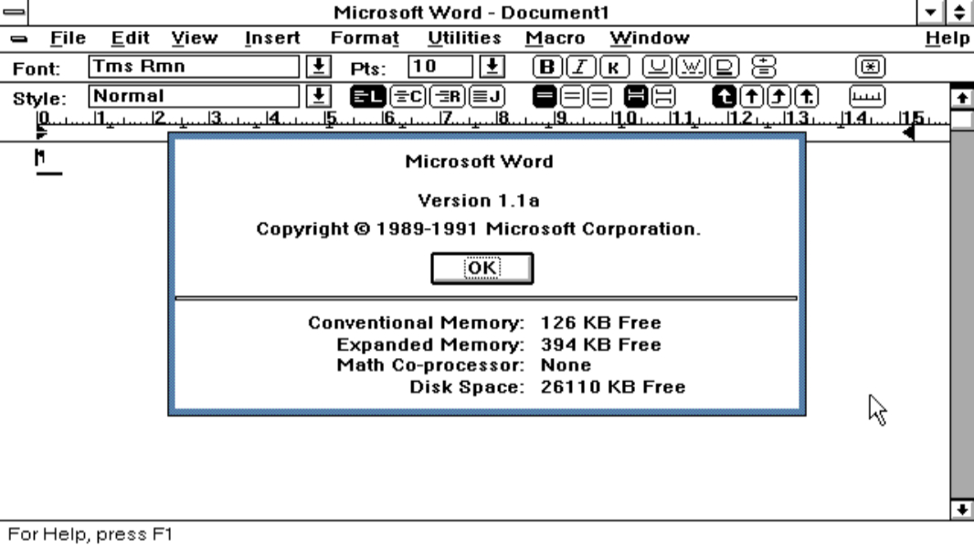 There's an x64 Port of Microsoft Word 1.1a for Windows
