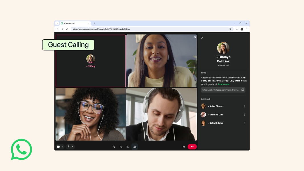 WhatsApp guest calling