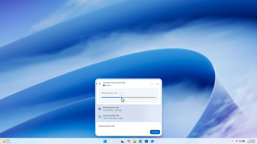 Windows 11 Search Experience inline actions