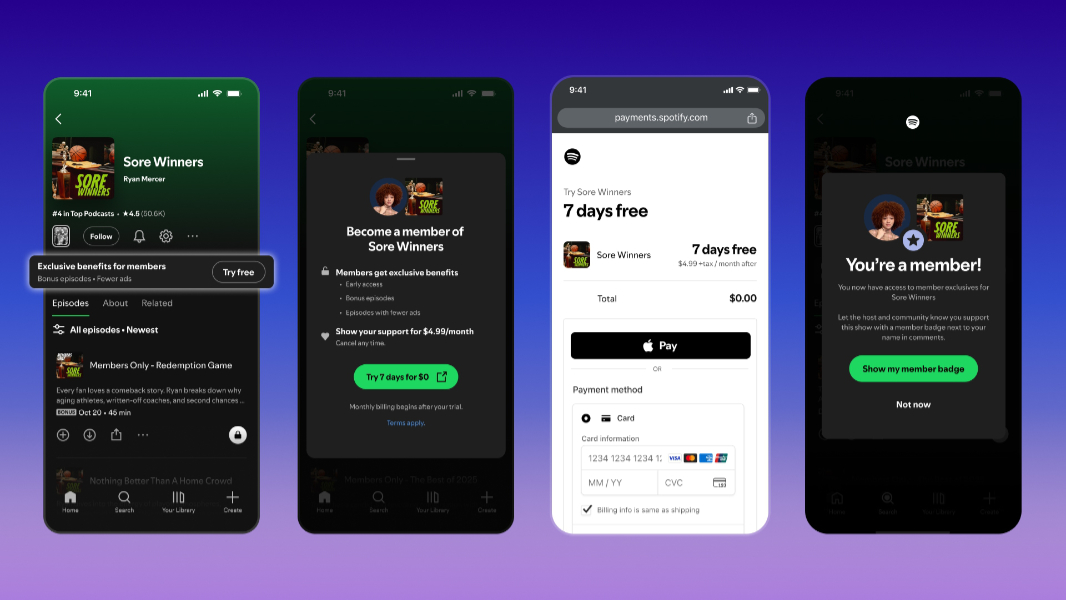 Spotify Introduces Podcast Memberships