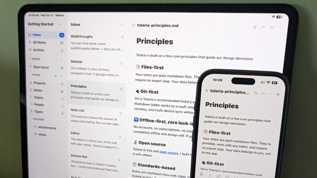 Tolaria Comes to iPhone and iPad